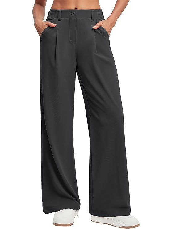 Womens Wide Leg Dress Pants, Business Casual Work Pants for Office Outfits and Professional Wear