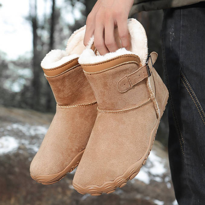 Winter Barefoot Boots, Waterproof Fur Lined Snow Boots with Wide Toe Box and Zero Drop Non Slip Sole for Men and Women