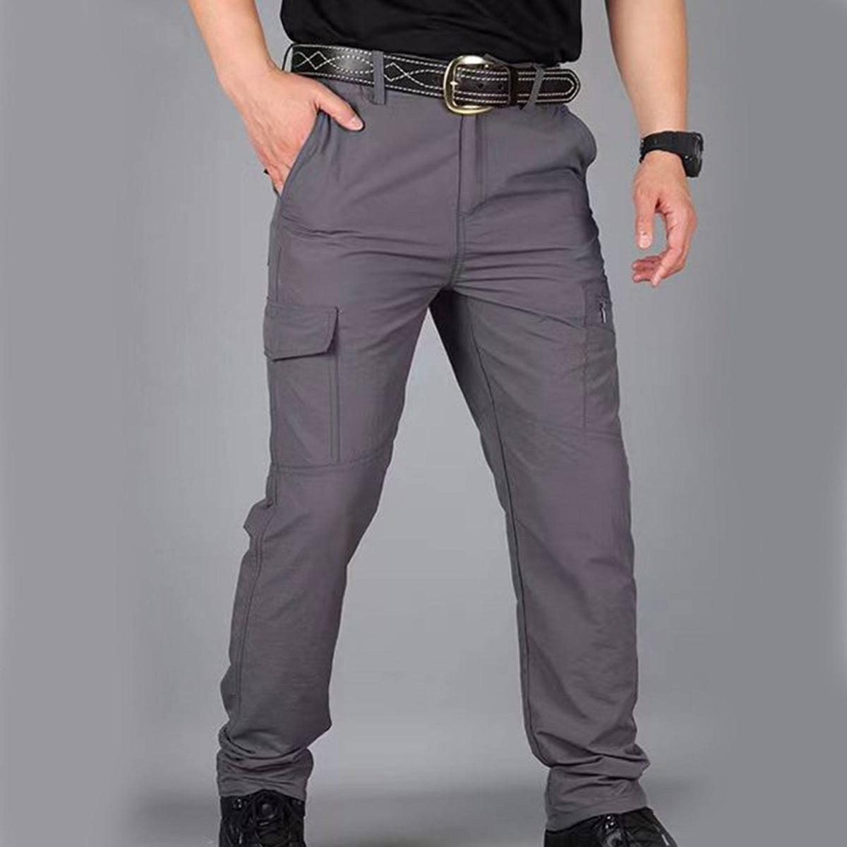 Mens Weatherproof Work Pants, Waterproof Lightweight Cargo Pants, Durable Outdoor Utility Trousers