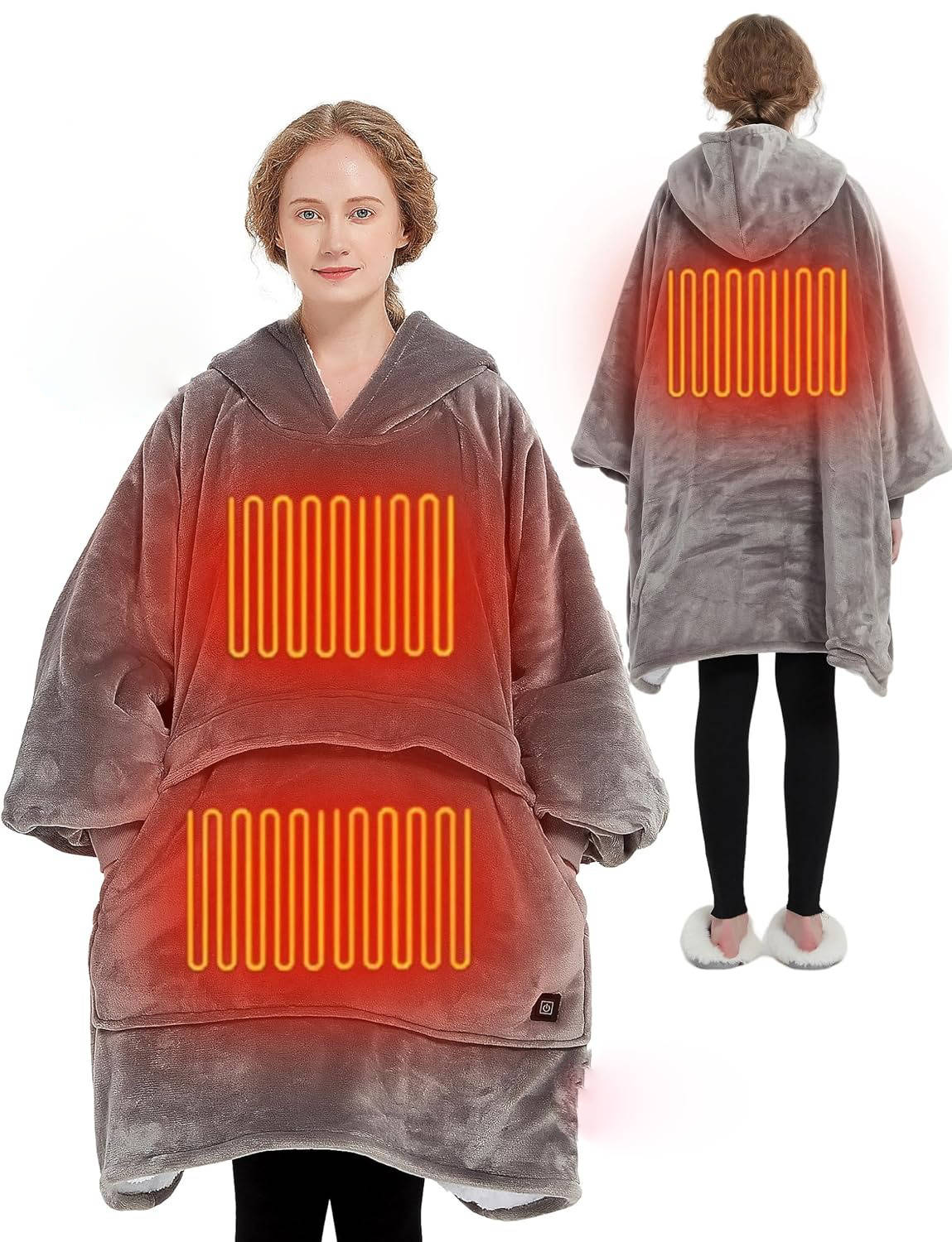 Wearable Heated Blanket, Cordless Oversized Heated Hoodie Sweatshirt for Cozy Cold Weather Comfort