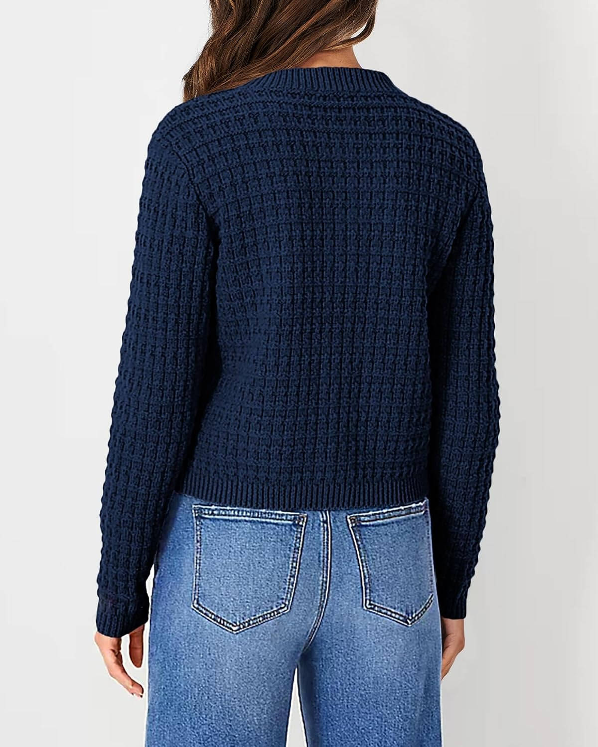 Womens Fall Lightweight Cardigan Sweater, Cozy Knit Cotton Long Sleeve Button Up Open Front