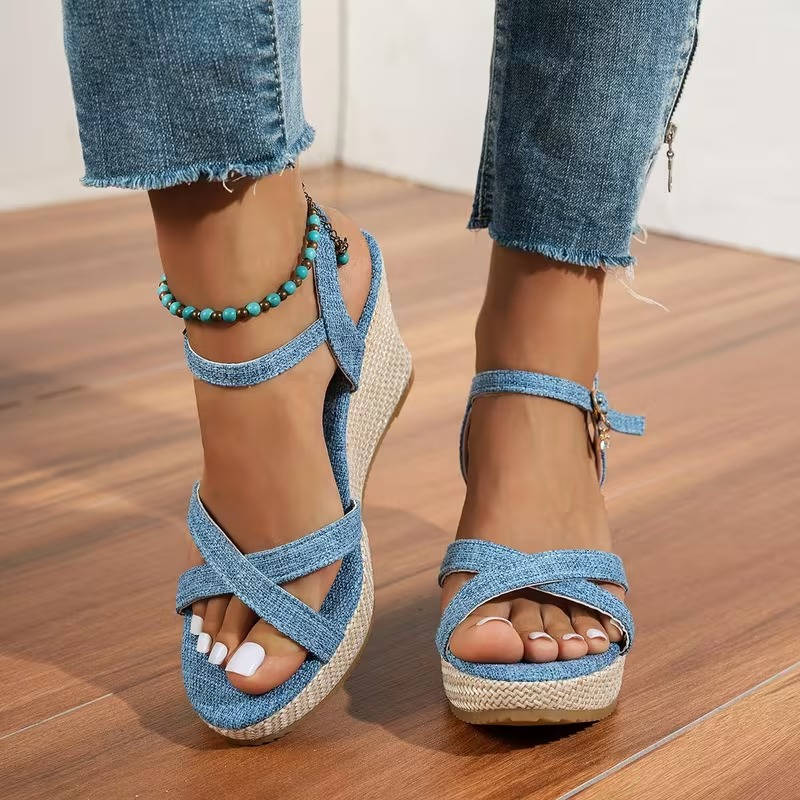 Classic Wedge Sandals, Fashionable Platform Sandals for Casual and Dressy Occasions