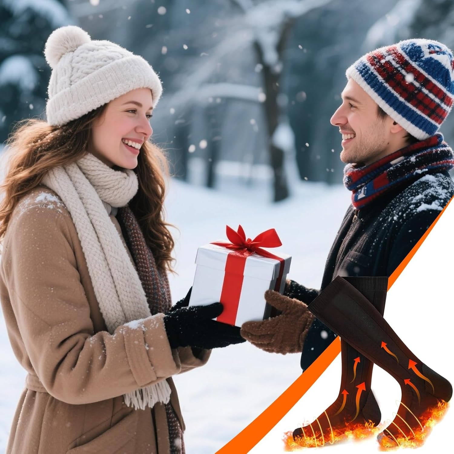 Heated Socks with App Control, 4000mAh Rechargeable Electric Socks for Men & Women, 9 Hour Warmth, Washable for Outdoor Use