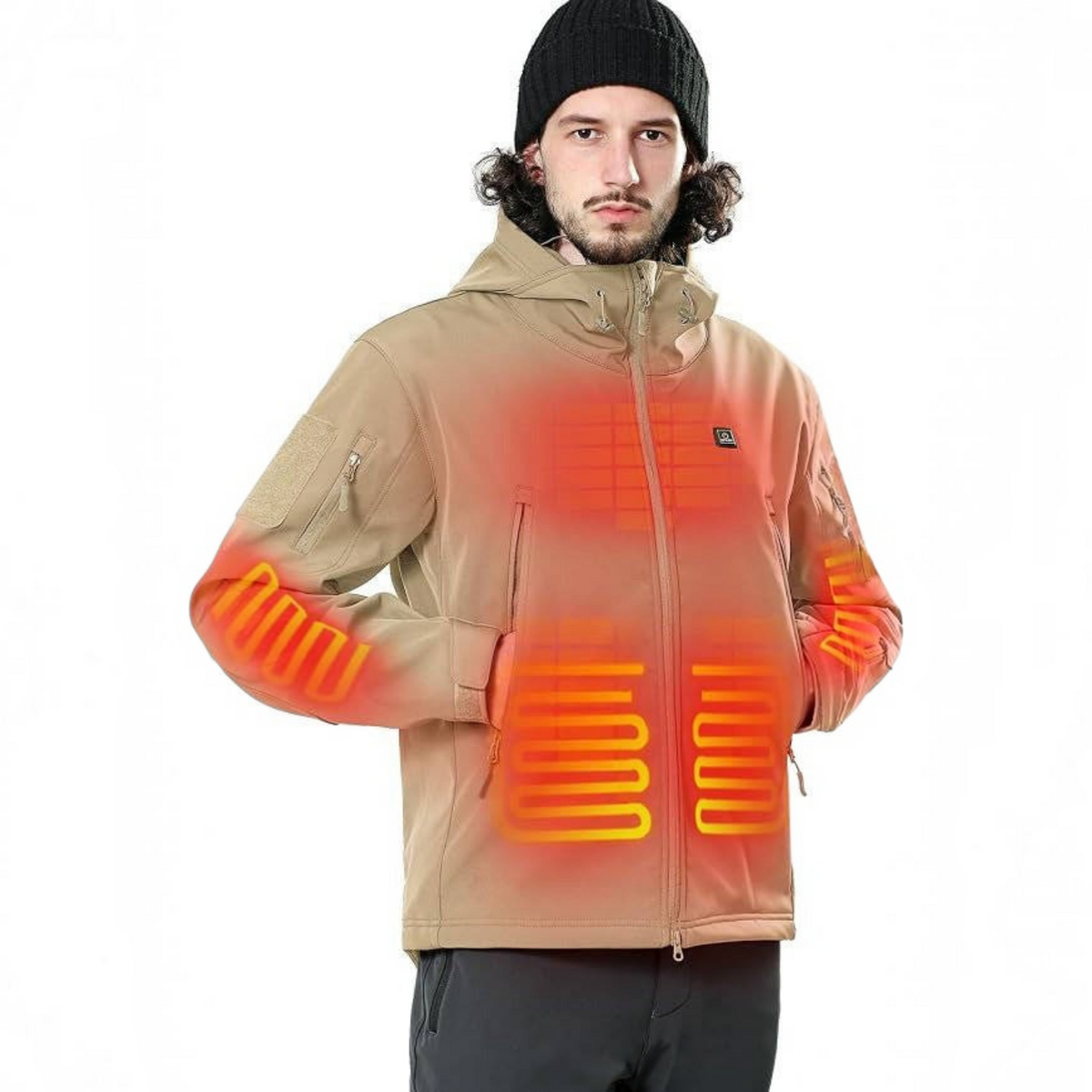 Heated Jacket for Men, 12V Battery Powered Electric Heated Coat for Outdoor Winter Use