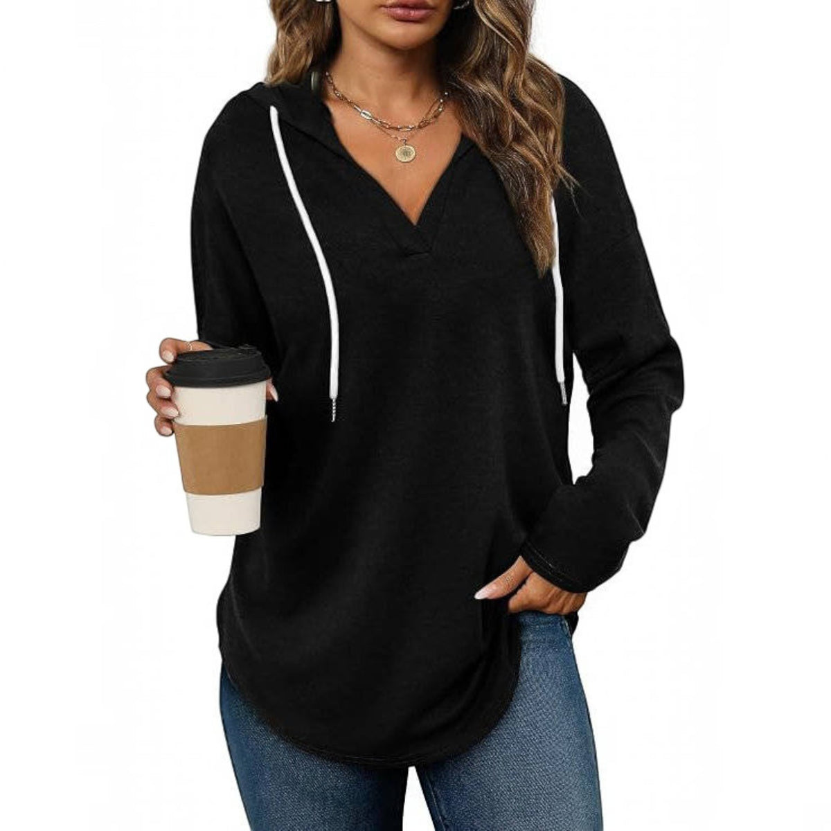 Womens Oversized Hoodie, Long Sleeve Loose Fit Pullover Sweatshirt Top