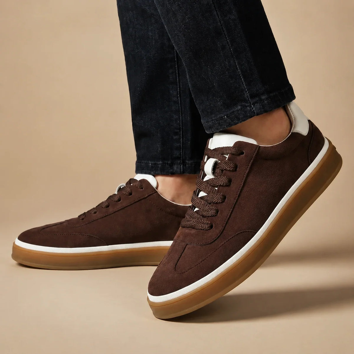 Suede Low Top Lace Up Sneakers