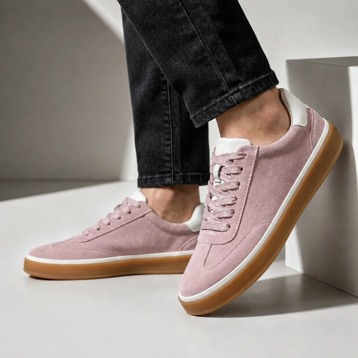 Suede Low Top Lace Up Sneakers