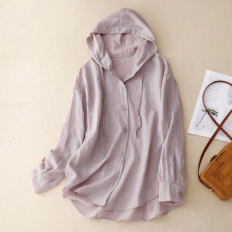 Lightweight Button Hoodie, Casual Hooded Sweatshirt for Daily Comfort and Style