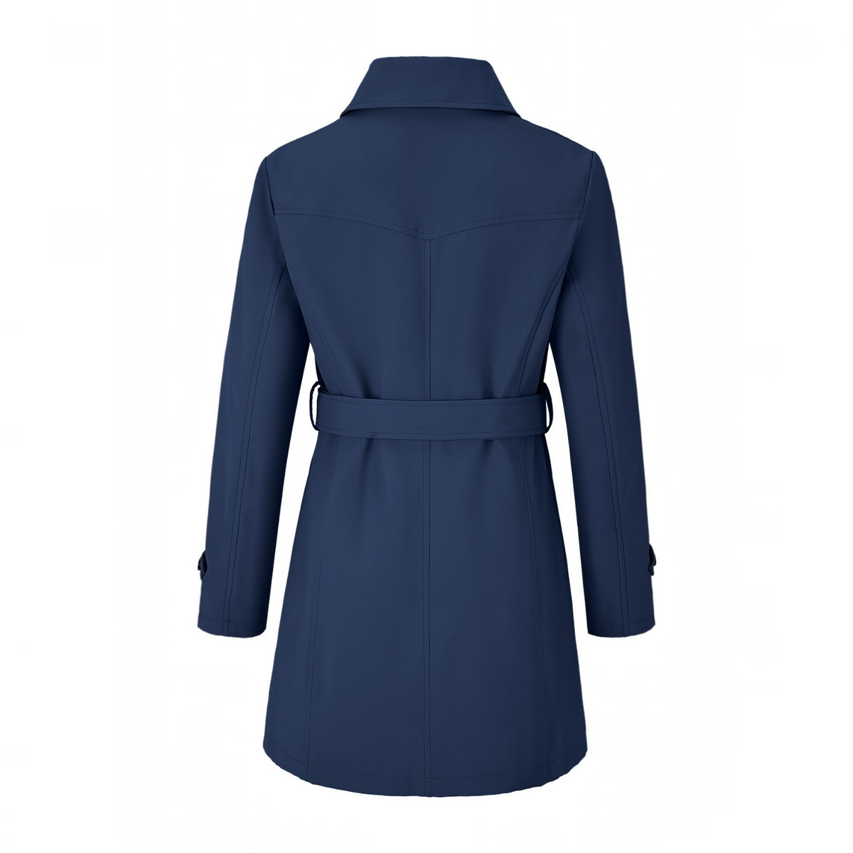 Womens Trench Coat, Classic Lapel, Belted Outerwear