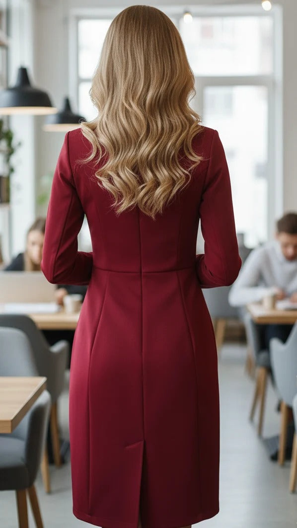 Blazer Midi Dress, Tailored Elegant Fit for Work Parties and Special Occasions