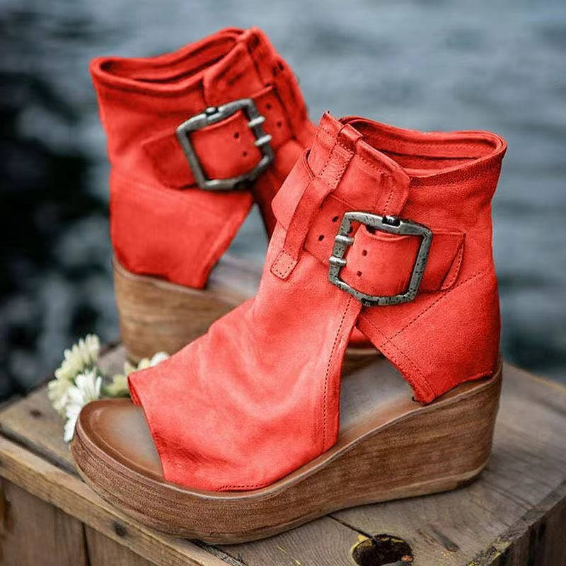 Leather Comfort Sandals, Wedge Sandals for Everyday Wear and Casual Style