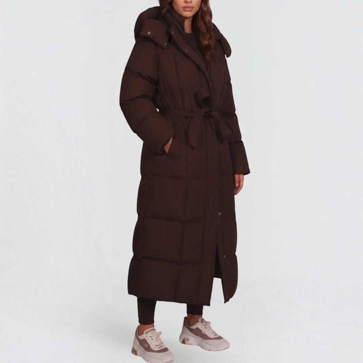 Womens Puffer Coat, Luciana Hooded Winter Coat, Warm Quilted Outerwear
