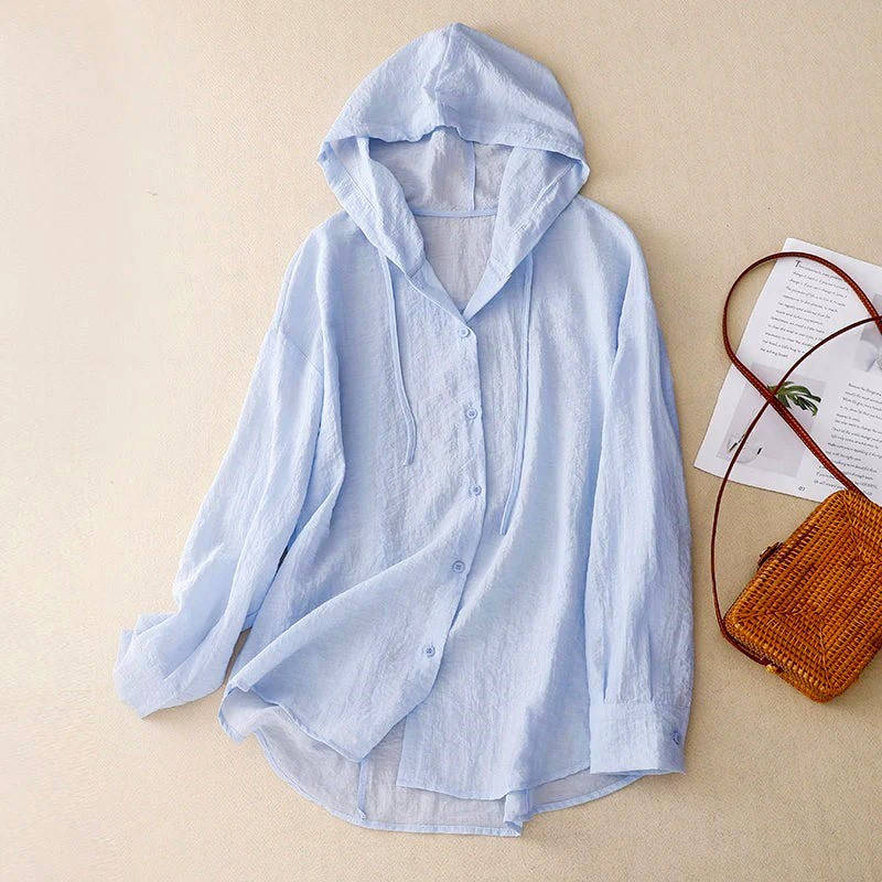 Lightweight Button Hoodie, Casual Hooded Sweatshirt for Daily Comfort and Style