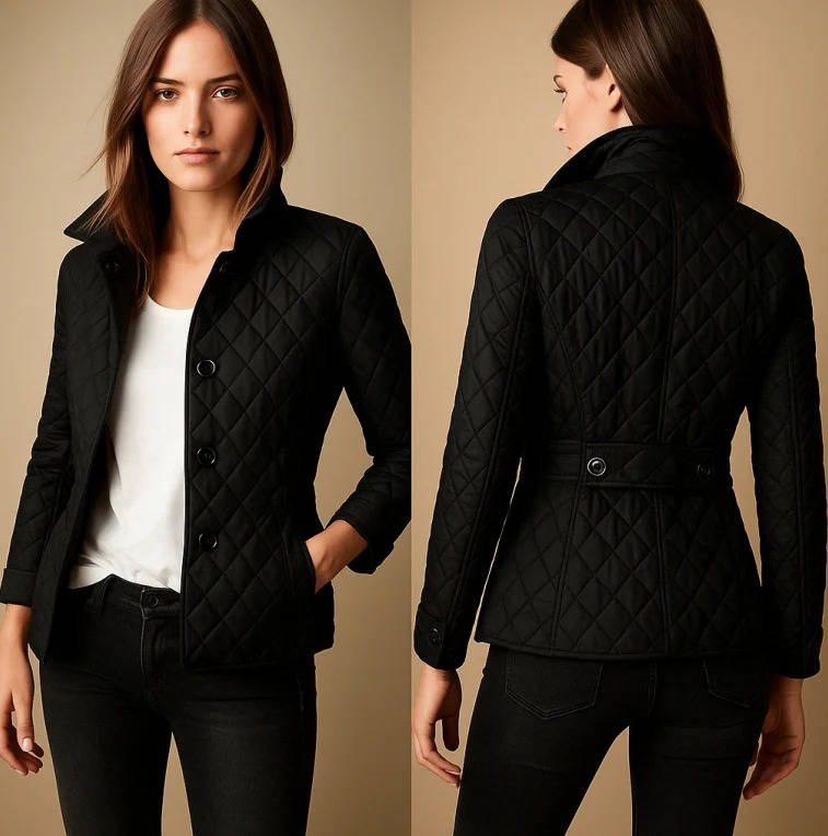 Women's Quilted Jacket, Lightweight Padded Outerwear