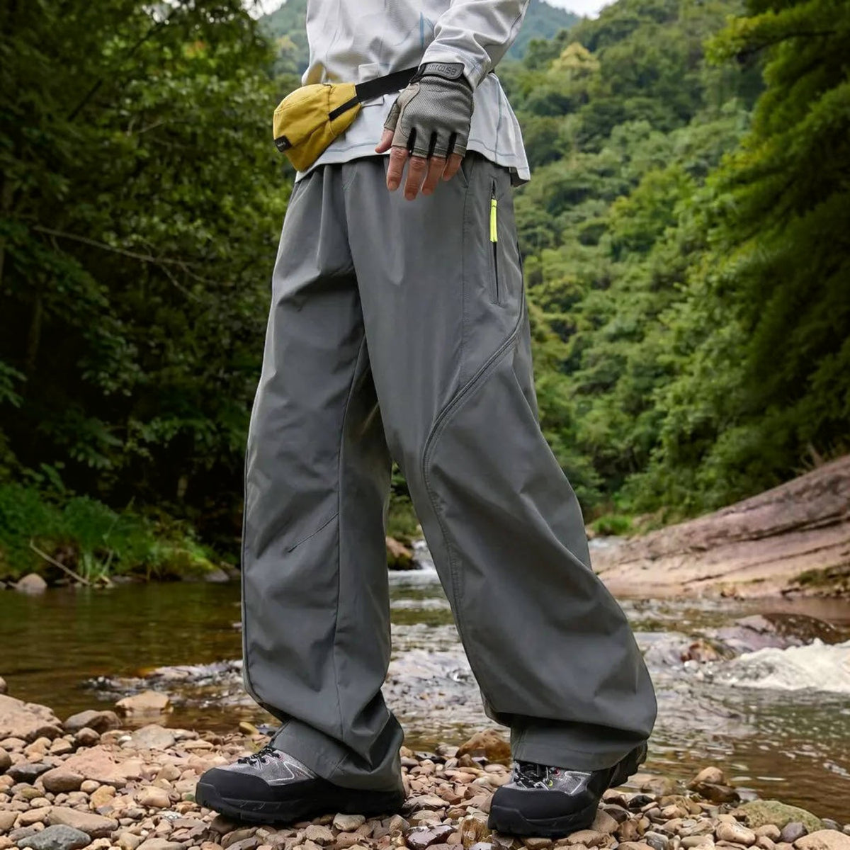 Unisex Water Resistant Cargo Pants, Lightweight Breathable Hiking Pants, Expandable Straight Fit Outdoor Trousers