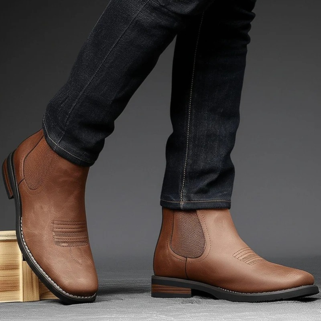 Mens Slip On Chelsea Boots with Contoured Footbed and Grip Sole, Synthetic Upper