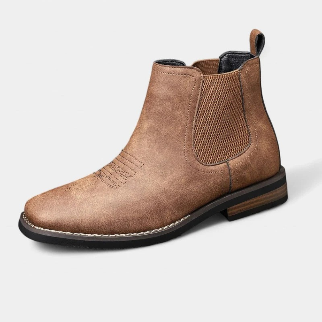 Mens Slip On Chelsea Boots with Contoured Footbed and Grip Sole, Synthetic Upper