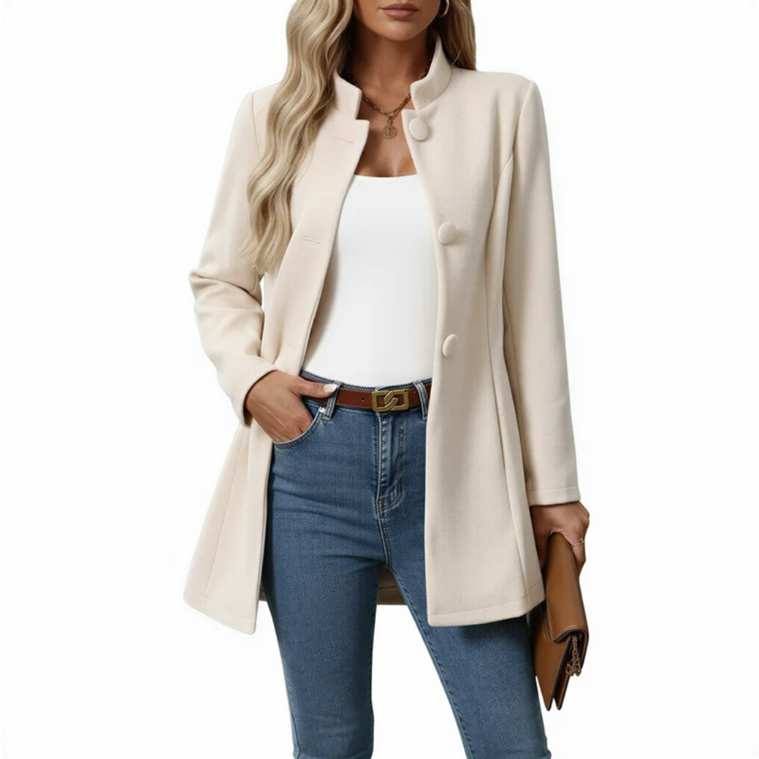 Womens Long Trench Coat with Classic Cut for Office and Travel