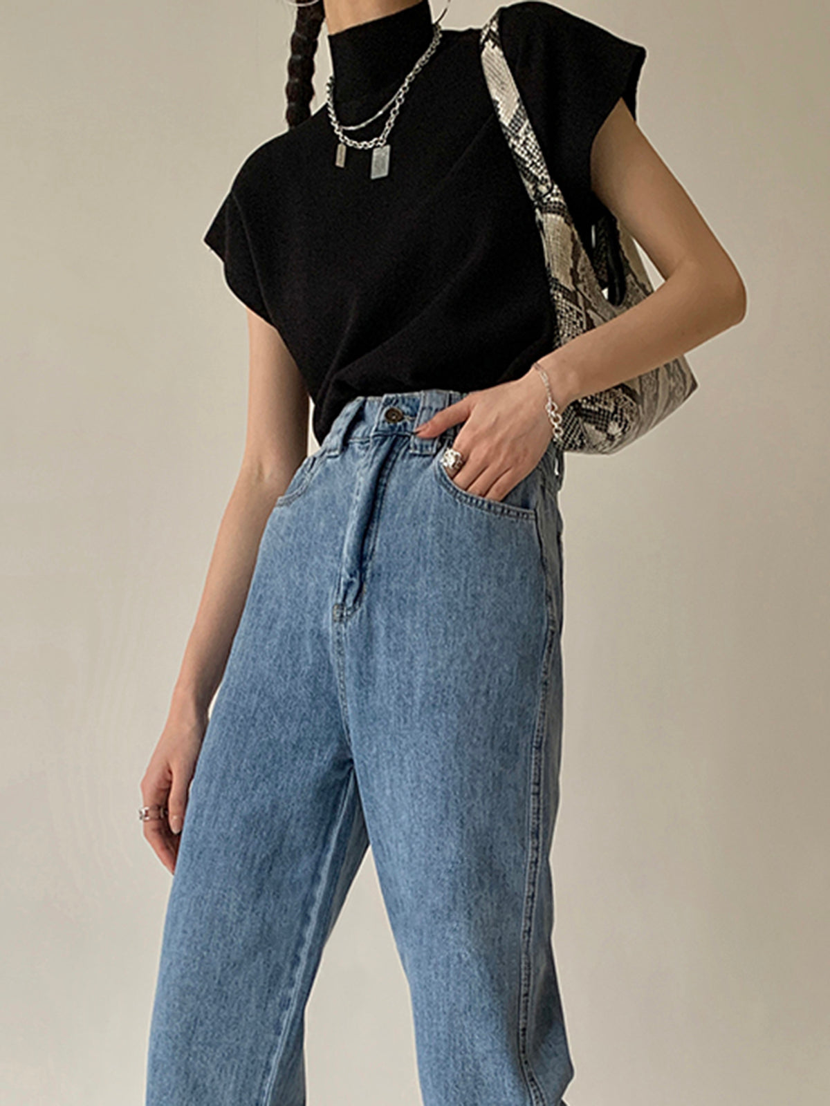 Knit Sweater with Acrylic Polyester Blend and Slight Stretch, Hip Length