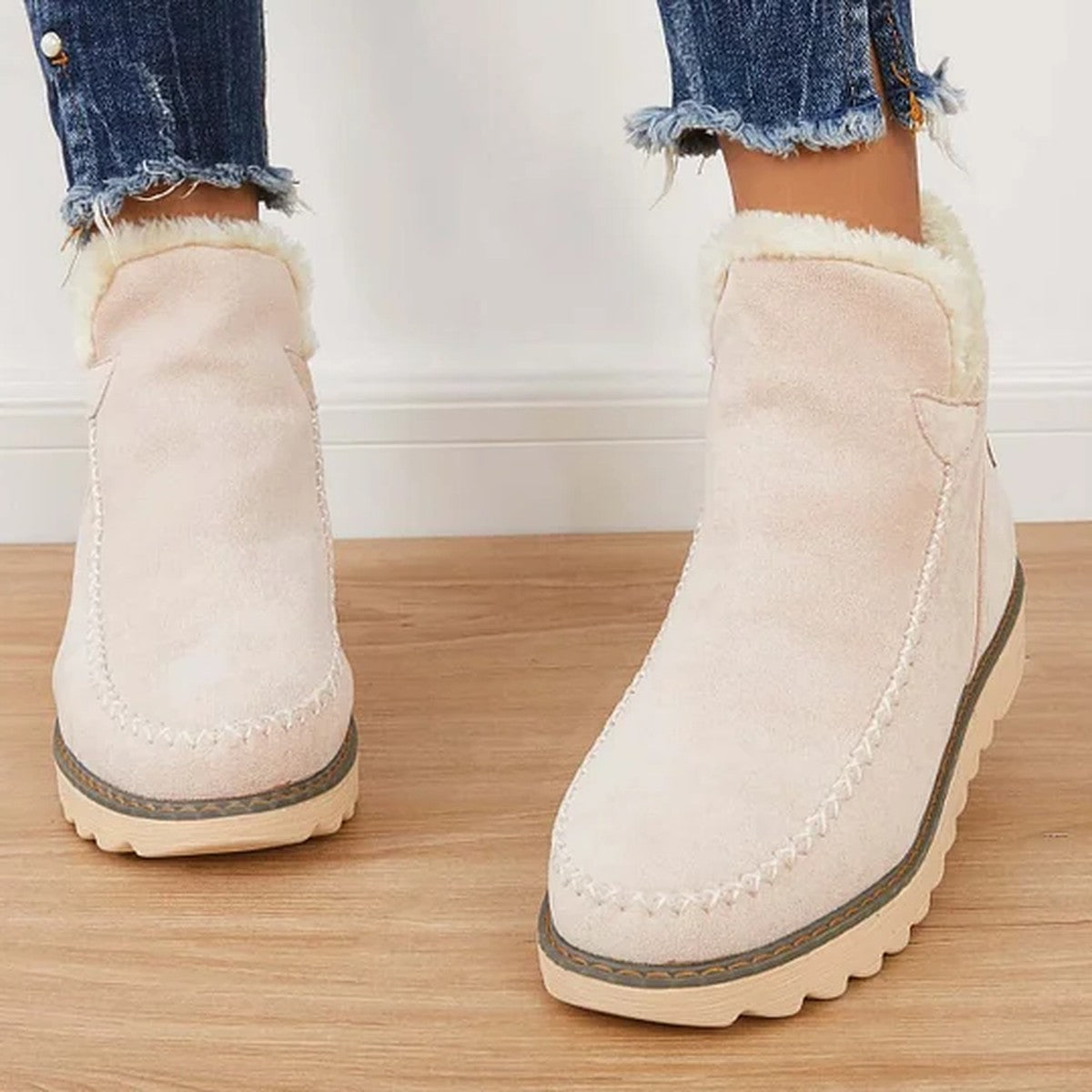 Womens Warm Winter Ankle Boots with Soft Faux Fur Lining