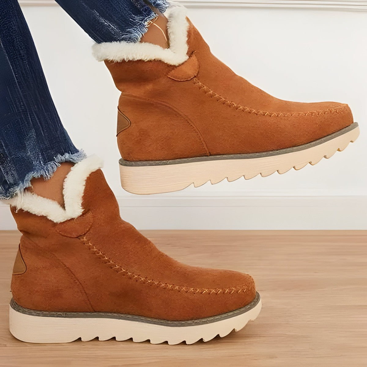 Womens Warm Winter Ankle Boots with Soft Faux Fur Lining