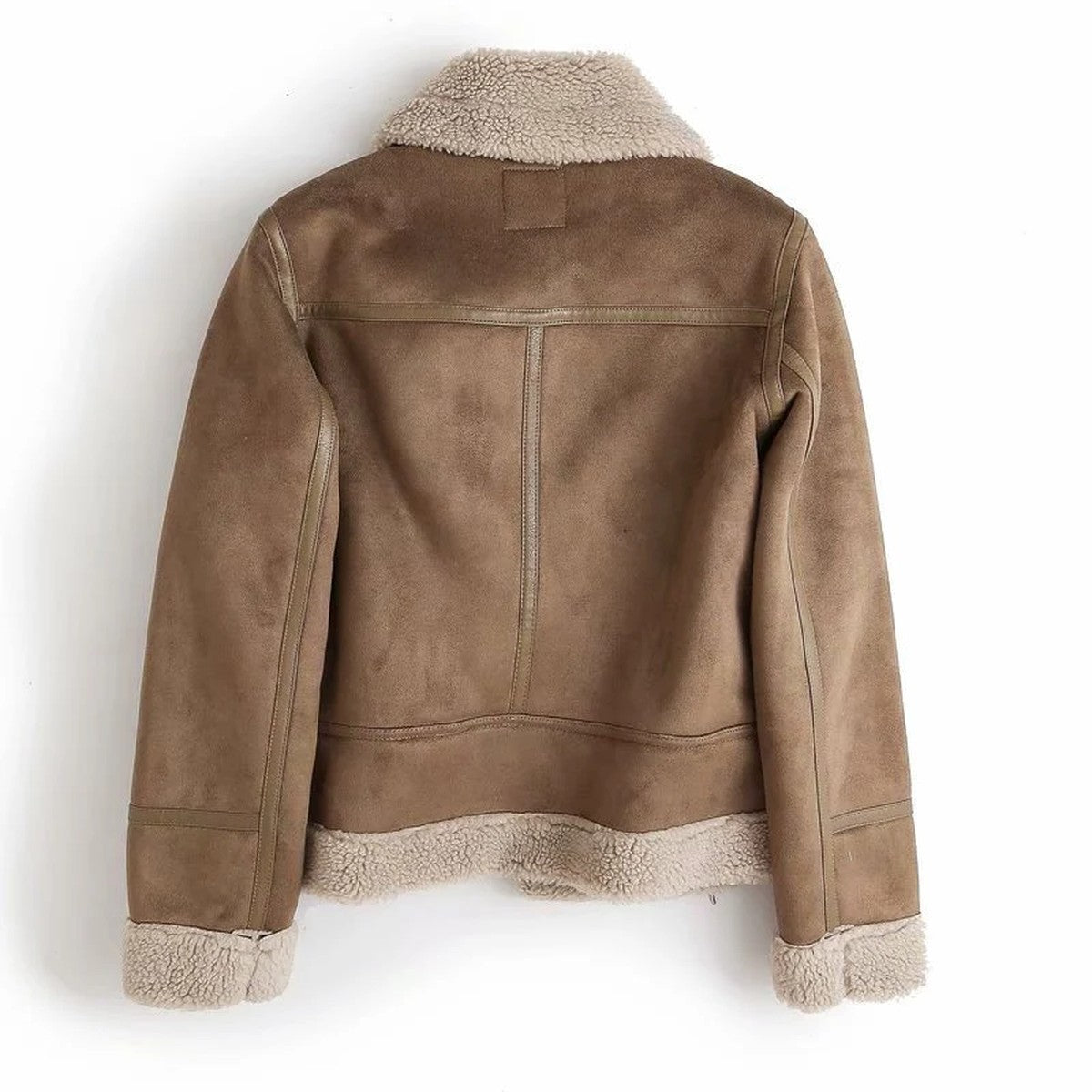 Classic Biker Style Faux Leather Jacket with Asymmetrical Zip and Metal Studs