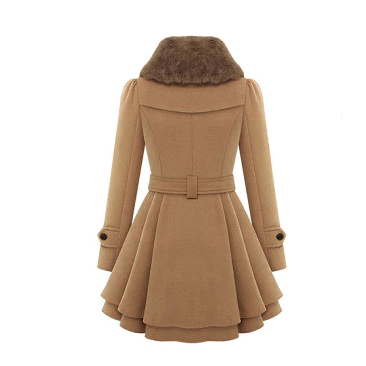 Womens Quilted Parka Puffer Jacket with Faux Fur Trimmed Hood