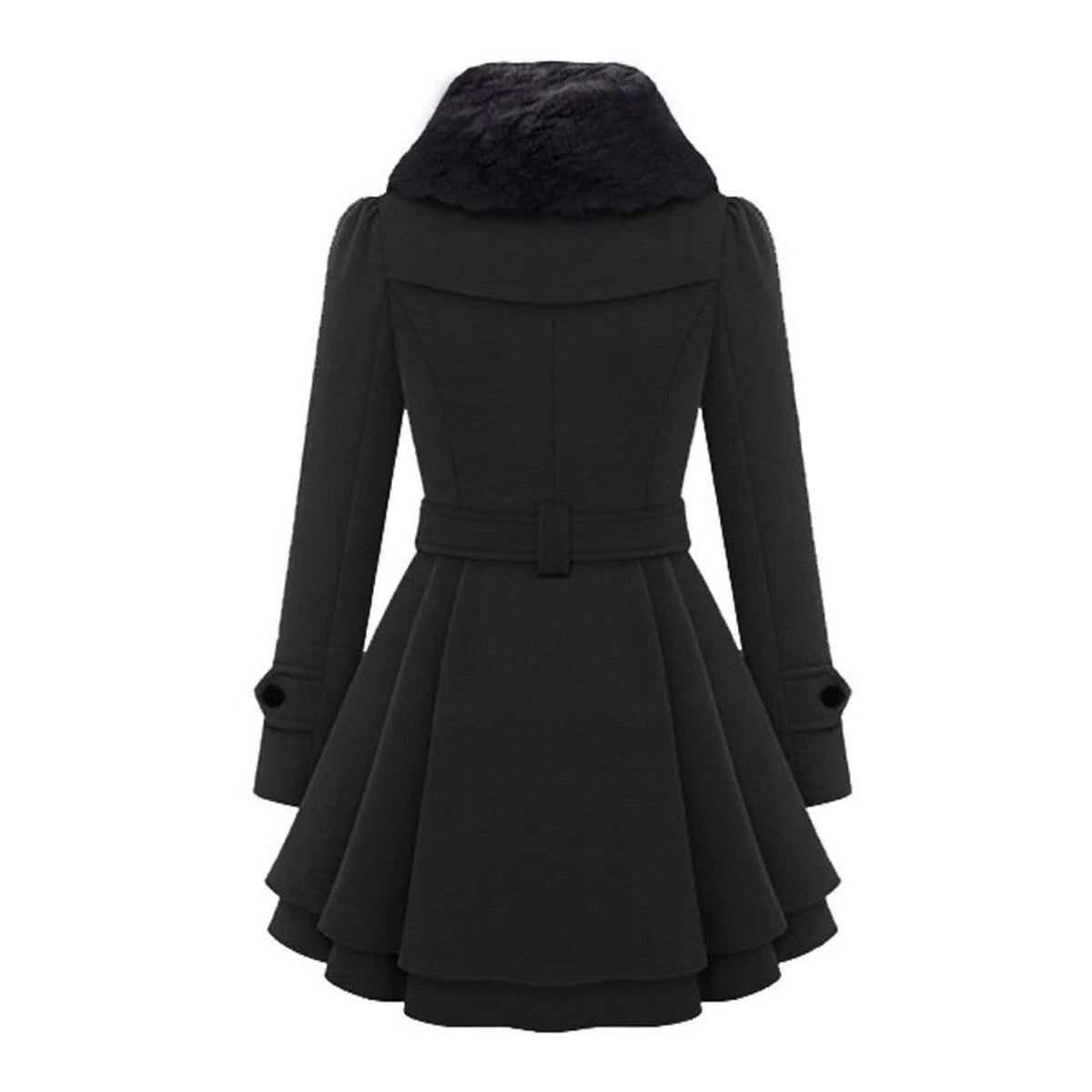 Womens Quilted Parka Puffer Jacket with Faux Fur Trimmed Hood
