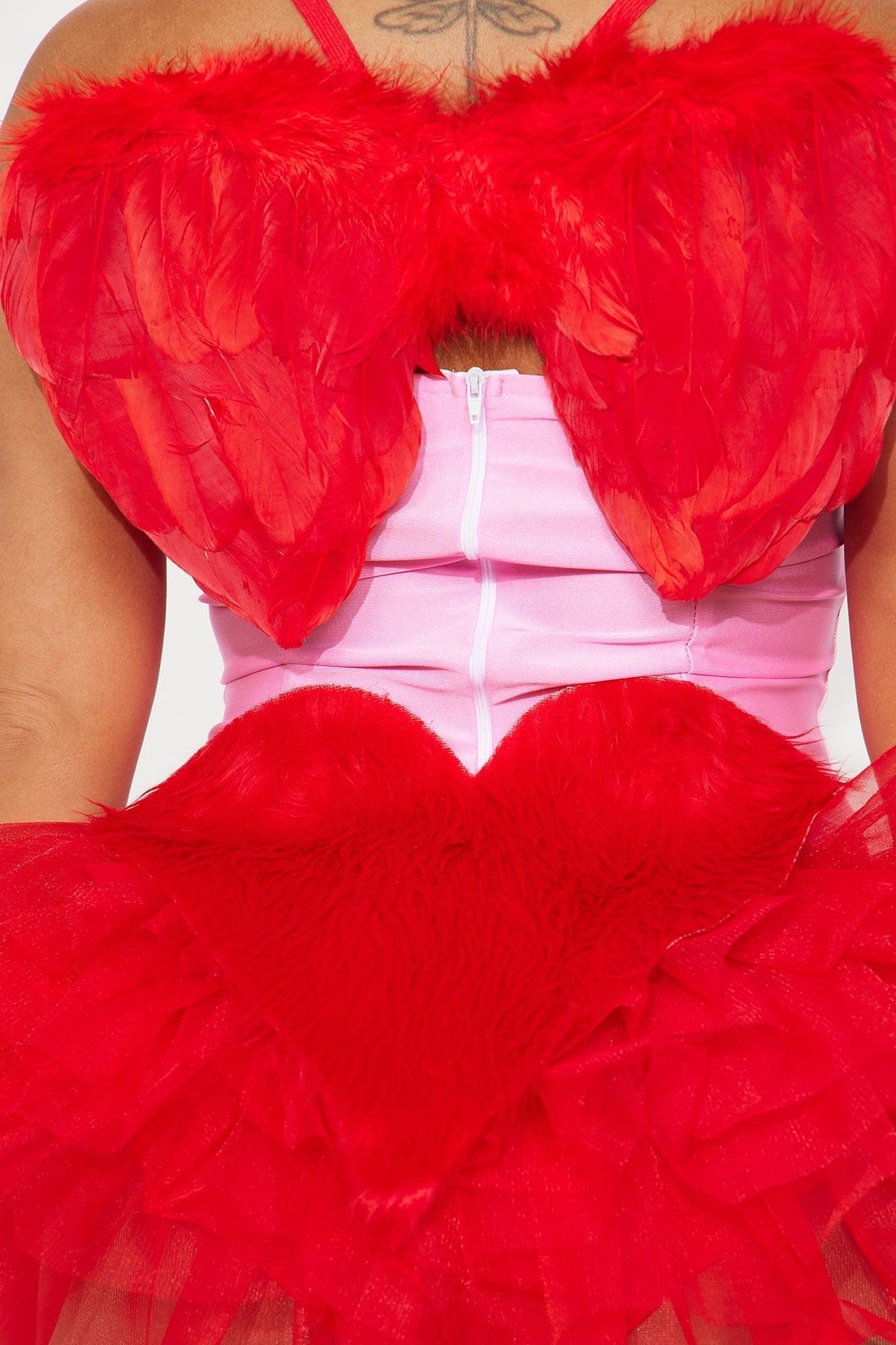 Five Piece Cupid Costume Set with Halter Top and Feather Wings
