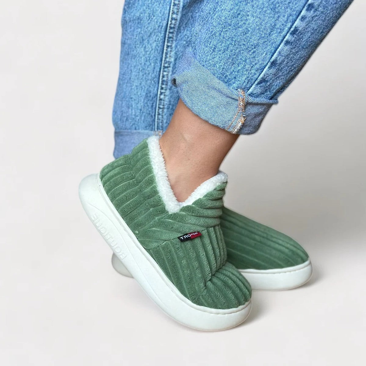 Padded Quilted House Slippers with Warm Fleece Lining and Non Slip Sole