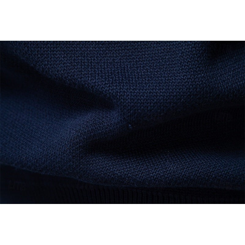 Mens Knit Cardigan Sweater with Full Zip and Ribbed Trim