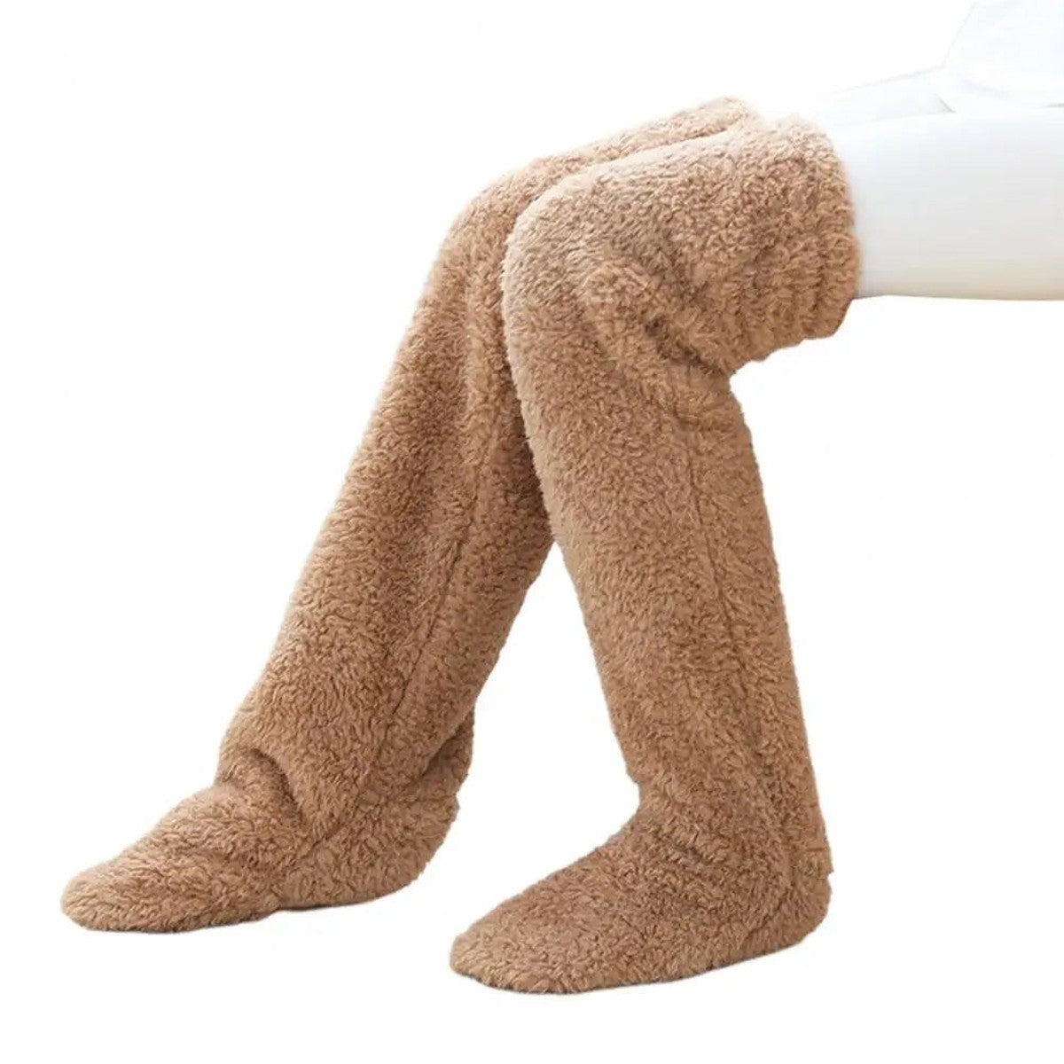 Fuzzy Over the Knee Thermal Leg Warmers with Soft Fleece Lining