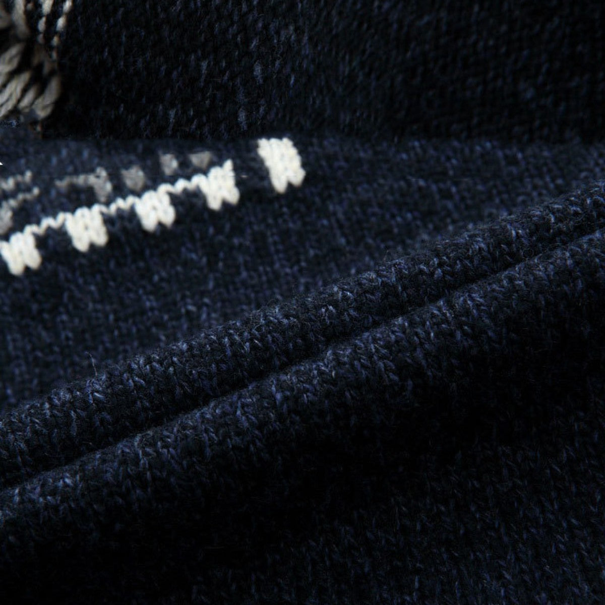 Fair Isle Knitted Cardigan Sweater with Full Zip and Ribbed Trim