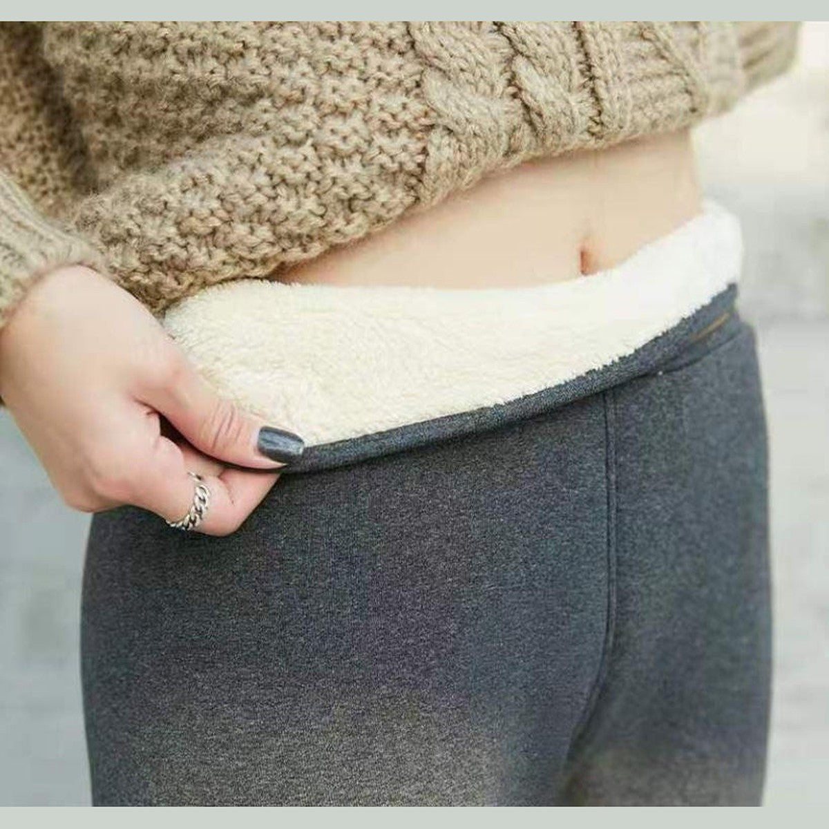 High Waisted Thermal Tights with Thick Fleece Lining for Cold Weather