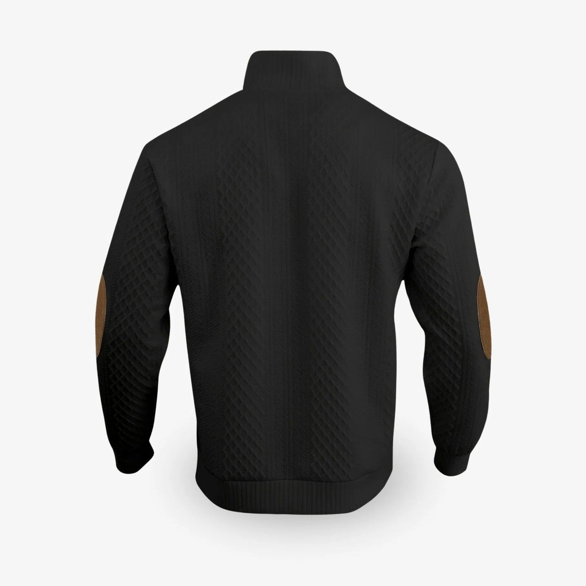 Mens Long Sleeve Knit Pullover with Quarter Zip Polo Collar