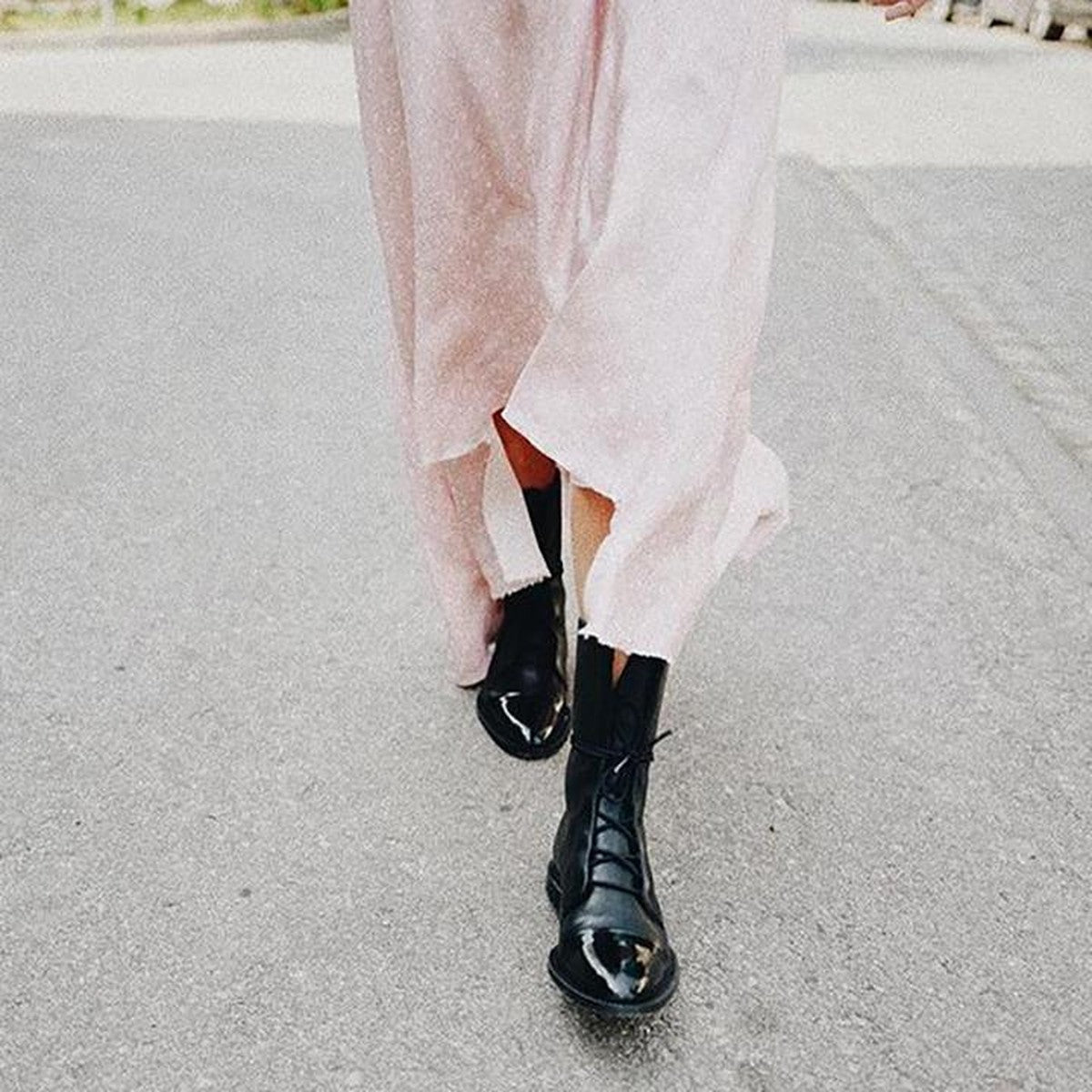 Chunky Block Heel Ankle Booties with Side Zipper and Non Slip Lug Sole