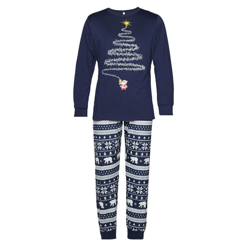 Matching Family Christmas Sleepwear Set with Reindeer and Snowflake Pattern