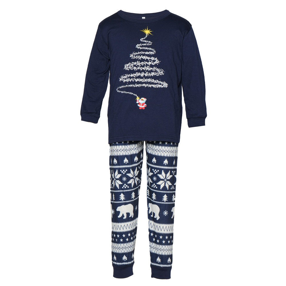 Matching Family Christmas Sleepwear Set with Reindeer and Snowflake Pattern
