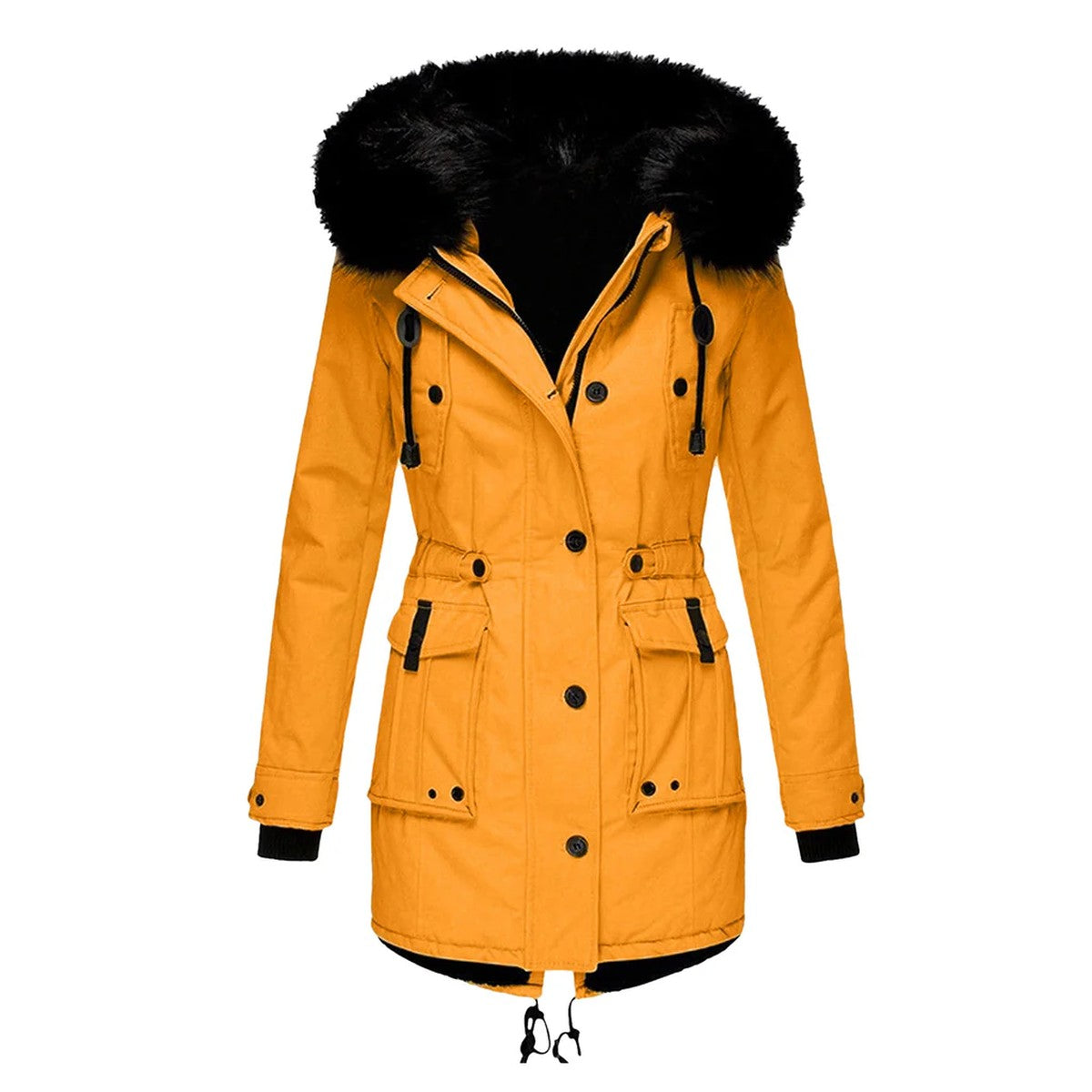 Metallic Quilted Puffer Jacket with Full Zip Hood for Winter Warmth
