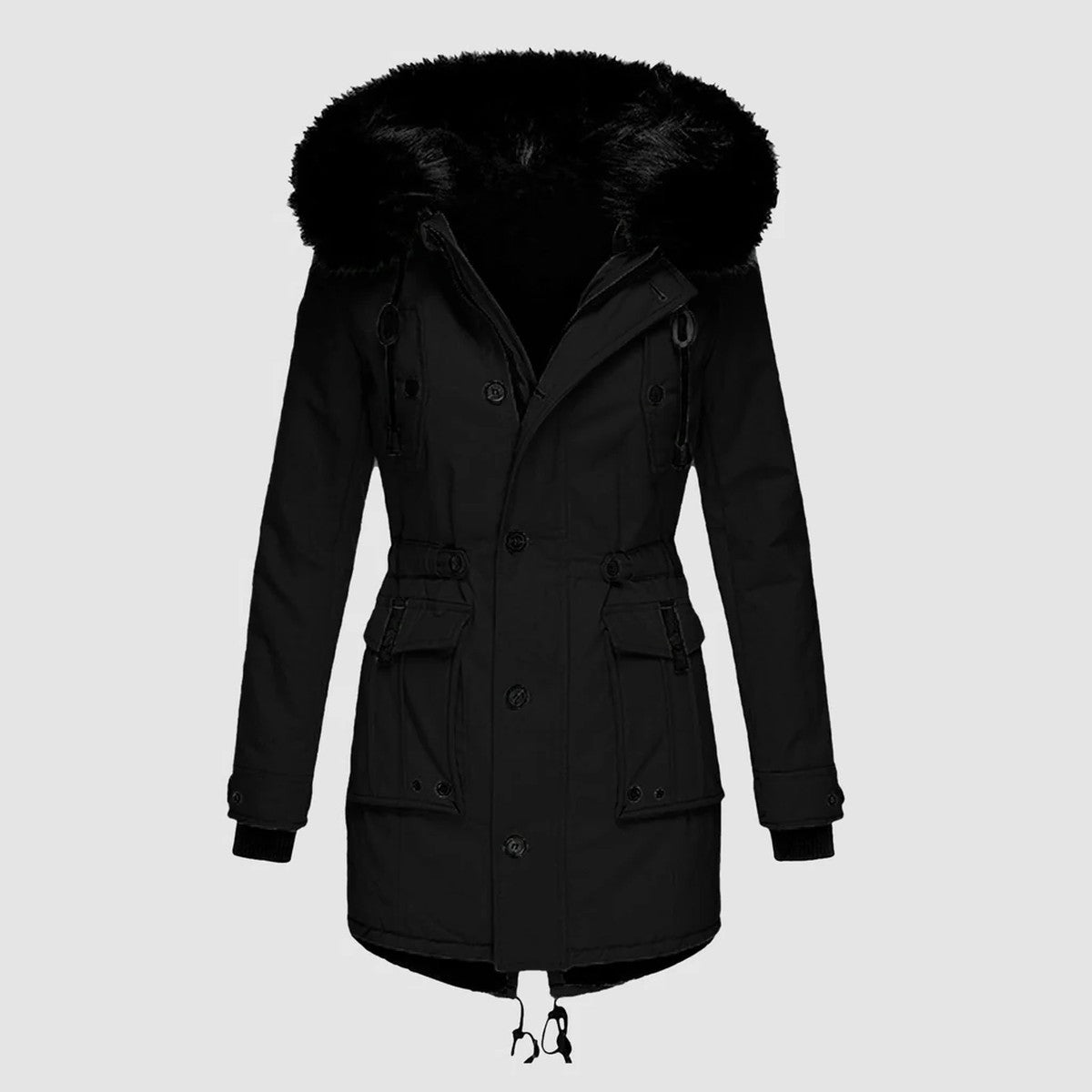 Metallic Quilted Puffer Jacket with Full Zip Hood for Winter Warmth