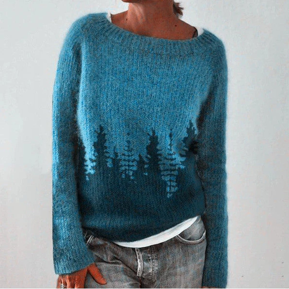 Womens Vintage Knit Cardigan Sweater with Front Pockets and Button Closure