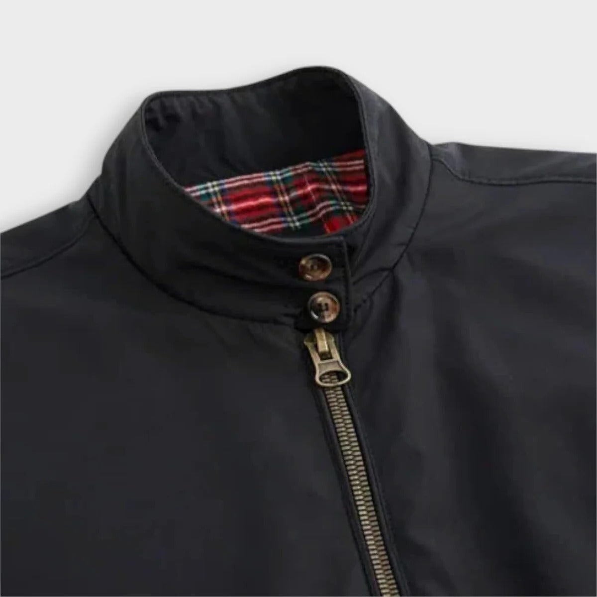 Casual Mens Bomber Windbreaker Jacket with Ribbed Trim and Full Zip Closure