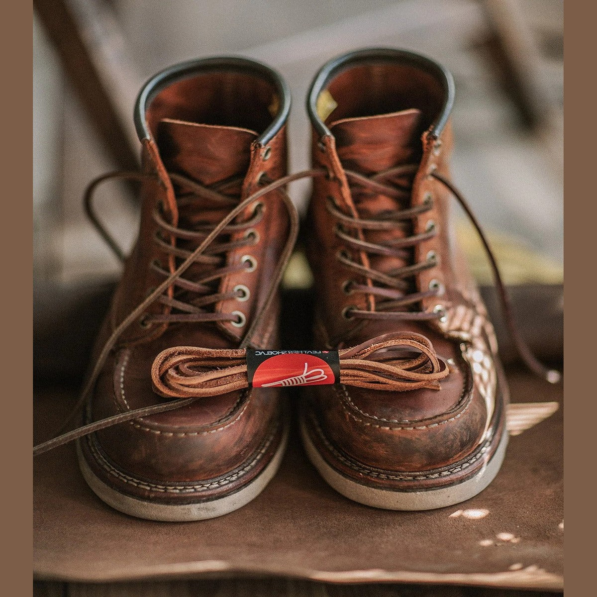 Classic Lace Up Moc Toe Leather Ankle Boots with Wedge Sole
