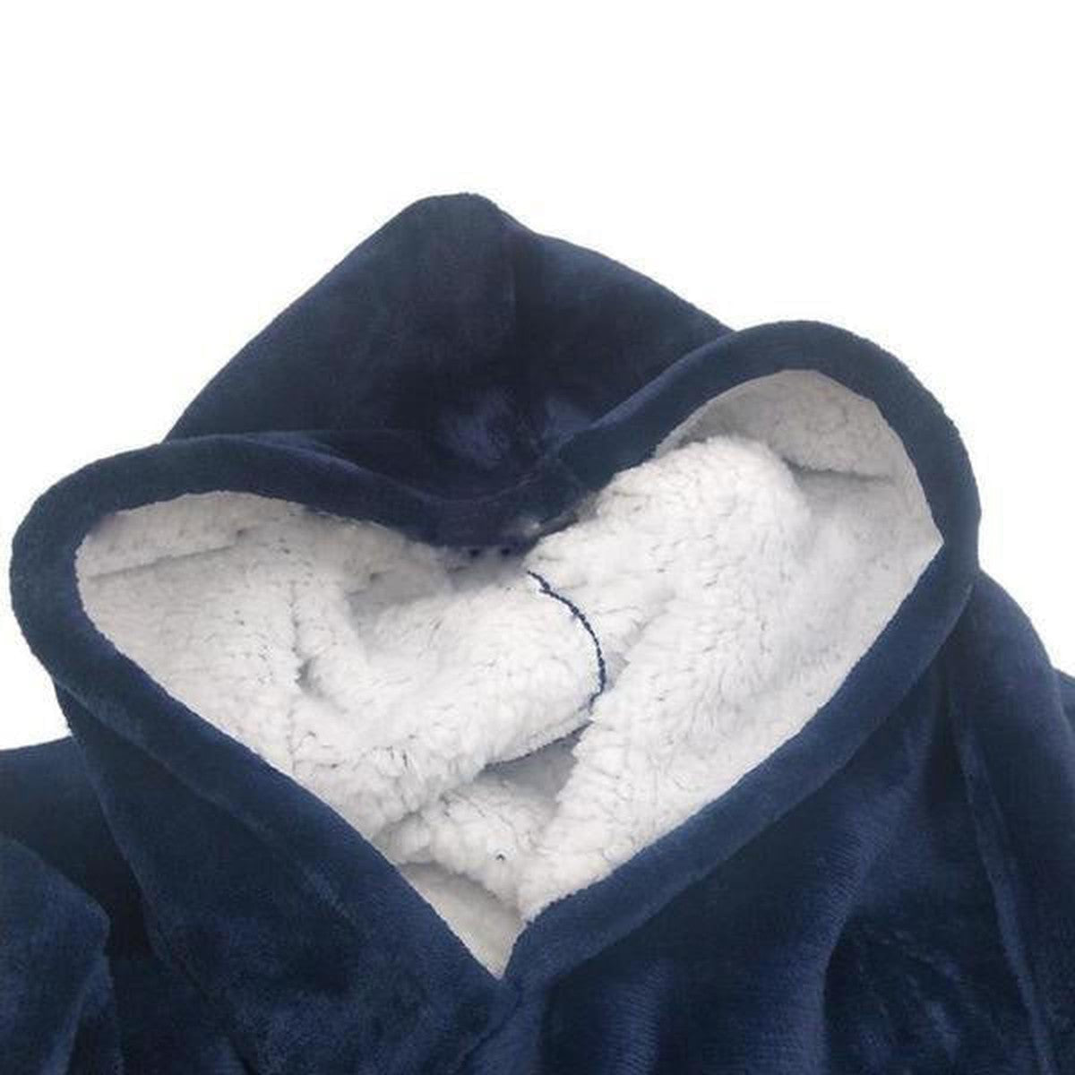 Oversized Wearable Blanket Hoodie with Warm Sherpa Fleece Lining and Front Pocket