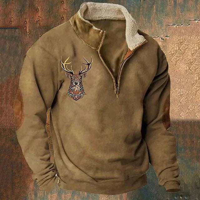 Men's cozy full-zip pullover hoodie. Comfortable long-sleeve sweatshirt for casual everyday wear & layering.