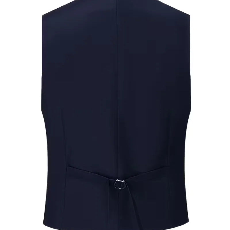 This men's slim fit double-breasted 3-piece suit with waistcoat is ideal for any formal occasion.