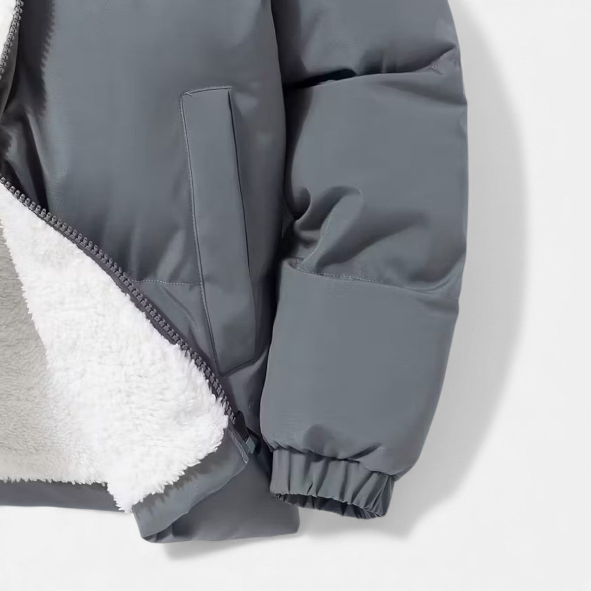Insulated Puffer Jacket with Funnel Neck and Front Zip, Quilted Design