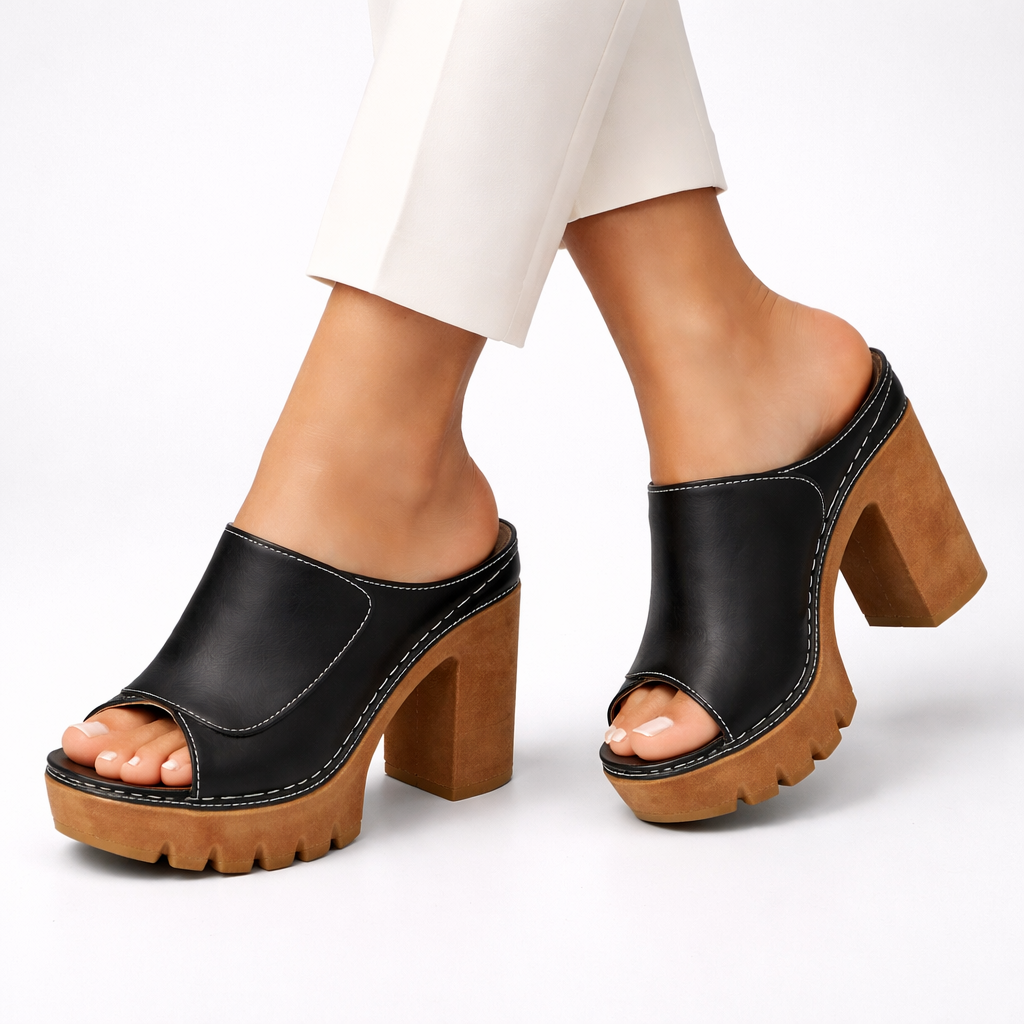 Noor | Strappy Platform Classic Heels
