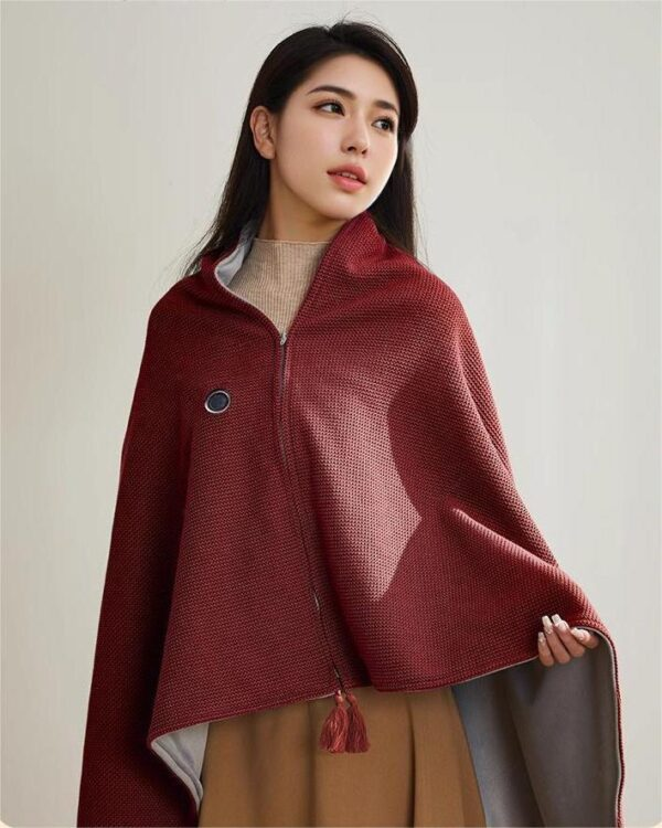 Electric Shawl with 3 Heat Settings and Detachable Heating Element Micro USB Charging