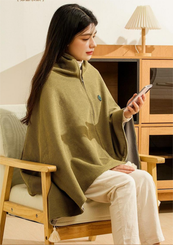 Electric Shawl with 3 Heat Settings and Detachable Heating Element Micro USB Charging